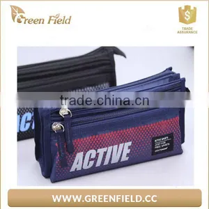 Fashion Fabric Pencil Bag Double Layer Canvas Pancil Case thumbnail-4