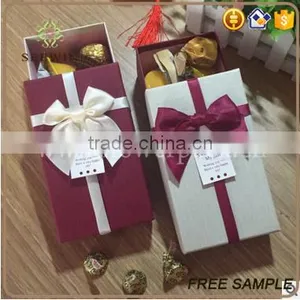 Rectangular Wedding Sweet Box With Decorative Bowknot thumbnail-5