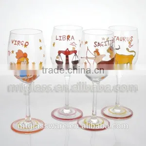 Set of 4 Pcs 2015 New Design Christmas Painted Wine Glass Gift Packing thumbnail-1