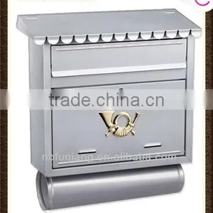 FQ-104 Wall Mounted Cast Iron Mailbox Metal Postbox Steel Letterbox Newspaperbox thumbnail-1