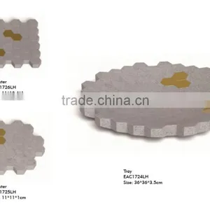 New Design Concrete Hexagon Coasters Honeycomb Shape Cement Serving Tray thumbnail-1