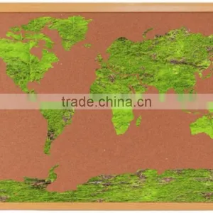 Cork Board With 3D Greensward Surface World Map thumbnail-1
