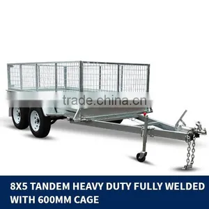 NEW 10x5 Tandem AXLE Box UTILITY Trailer 900MM CAGE Fully Welded GALVANISED FOR SALE thumbnail-3