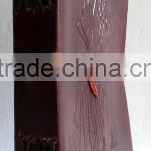 Handmade Genuine Embossed Lady Under Tree Strap Closure Leather Notebook thumbnail-2