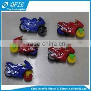 Promotional Cheap Plastic 4.5cm Transparent Friction Inertial Motorcycle Toy for Kids thumbnail-2