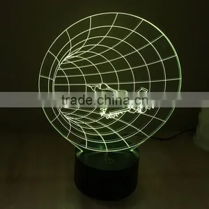 2016 Creative Colorful Touch Panel Round Base Colorful USB 3D Acrylic Lamp Led Night Light for Christmas thumbnail-3