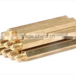 High Quality M3 Single End Hexagonal Copper Column Hex Column Stud 4-60mm + Threaded 6mm thumbnail-1