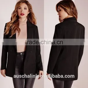 Best Selling Ladies Black Woven Formal Blazer Wholesale thumbnail-6