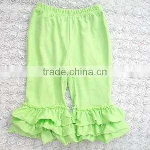 Boutique 100% Cotton Icing Pants Solid Triple Ruffle Leggings Girls Ruffle Pants thumbnail-6
