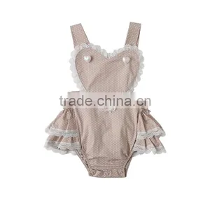 2017 New Style Baby Clothes Heart Polk Dots Romper Baby Bodysuit Wholesale Girls thumbnail-3