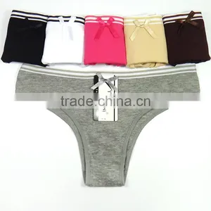 Yun Meng Ni Underwear Simple Solid Colors Quality Cotton Daily Bikini Woman Panty thumbnail-1