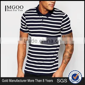 New Arrival Wholesale Price Summer Casual 180g 100% Cotton Custom Short Sleeve Stripe Mens POLO Shirt thumbnail-1