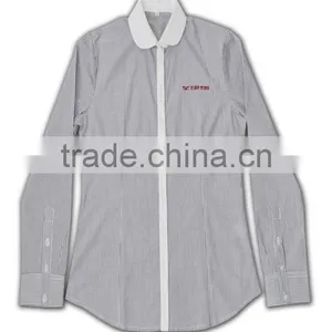 100% Cotton Design China Made Business Design White and Grey Flannel Shirt Mens thumbnail-5