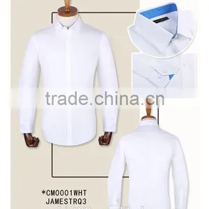 100% Cotton Poplin White Shirts Made to Measure Custom Mens Dress Shirt thumbnail-1
