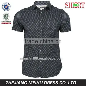 Custom Mens Printed Short Sleeve Casual Shirt thumbnail-1
