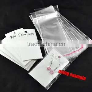 White Ear Hooks Earring Display Cards(with "Fashion Jewelry" Print) W/Self Adhesive Bags 88x50mm,100pcs,Newest thumbnail-1