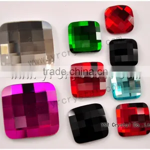 Flat Back Glass Stones Fancy Glass Crystal Square Stones thumbnail-1