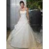High Quality Organza Lace Material Appliqued Beaded A-line Bridal Wedding Gown Custom Made thumbnail-1
