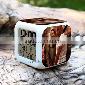 (Hot Movie) Hot Gift 2015 New Fast & Furious LED Digital Clock Alarm Clock Mini Clock thumbnail-4