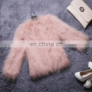 Solid Color Winter Fashion Hand Made Fur Overcoat Raccoon Fur Outer Wear thumbnail-4