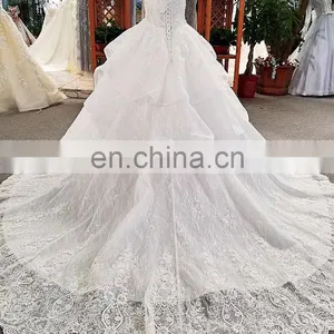 LS00348 off Shoulder Elegant Ivory Peplum Long Train Lace up Organza Wedding Gowns Philippines thumbnail-4