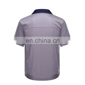 Wholesale Short -Sleeved Labor Uniform / High Quality Workwear Uniforms Industrial Uniform of 100% Cotton/TC/CVC thumbnail-2