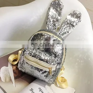 Fashion Personality Cool Rabbit Ears Sequins Backpack thumbnail-4