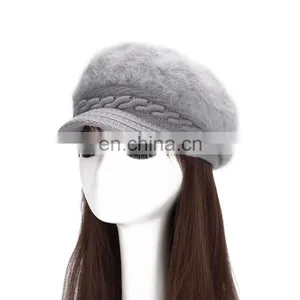 Custom Winter Fur Women's Hat Ladies Fashion Beret Hats thumbnail-3