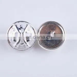 17mm Shiny Silver Painted Military Style Brass Buttons thumbnail-1