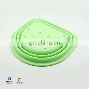 2018 Semicircle FDA Silicone Collapsible Water Bucket Foldable Food Storage Basket thumbnail-3