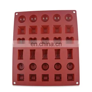 Food Grade Silicone Ice Cube Mold for Chocolate With 30 Holes and 6 Shapes for Baking thumbnail-2