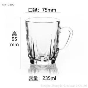 Factory Supply Clear Transparent Glass Beer Mug Coffee Cups thumbnail-3