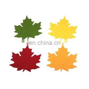 Customized Laser Cutting Maple Leaves Design Felt Placemat From China Supplier thumbnail-1