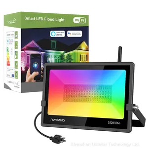 60W Tuya Smart LED Flood Lights WiFi Wireless RGBCW Multi Colors IP66 Outdoor LED Flood Light Work With Alexa/Google Home thumbnail-1