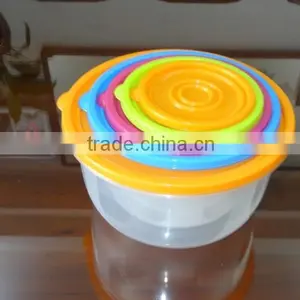 Popular 5 Pcs Set Round Plastic Food Storage Container / Plastic Food Storage Box thumbnail-3