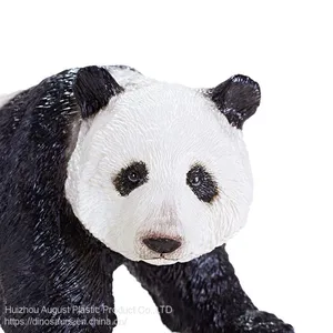 Cotton Filled Male Giant Panda Figurine China Panda Jungle Animal Model Toy Wholesale Natural Black Panda Bear Action Figurines thumbnail-3
