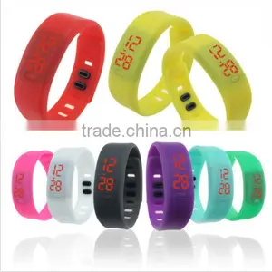New Colorful Mens Womens Silicone LED Rubber Bracelet Touch Digital Wrist Watch thumbnail-1