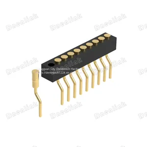 Dnenlink 1.27mm Pitch Single Row H2.0mm Plane Contact Right Angle Female Header SMT Type PogoPin Header thumbnail-1