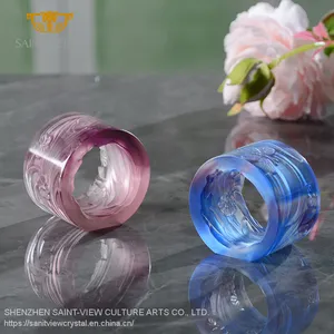 SAINT VIEW 2022 Crystal Beaded Napkin Ring Designer Decorative Wholesale Latest Arrival Table Top Fancy Napkin Holder thumbnail-2