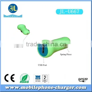 Fluorescence Green Car Charger, USB Port Auto Adapter With Bright Color thumbnail-5