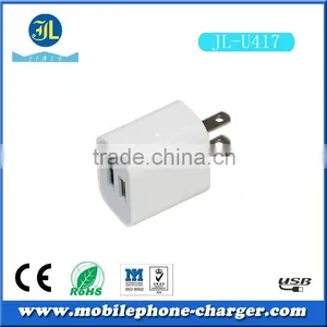 High Power 2 Port Usb Travel Charger 5V 1A EU/US Plug USB Wall AC Power Adapter thumbnail-1