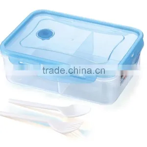 Hot Selling Airtight Square Plastic Microwave Lunch Box With Cutlery thumbnail-1