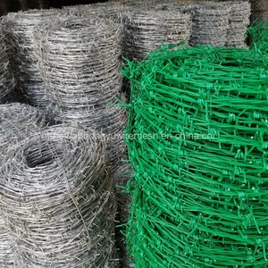 PVC Coated Green Barbed Wire Field Fence Farm Fence Cattle Fence Field Fence Grassland Fence thumbnail-4