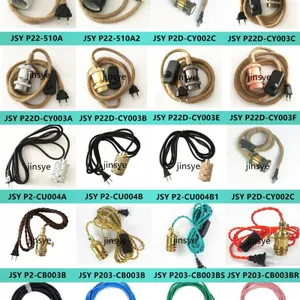 E26 E27 Jute Rope Electrical Cables Factory Vintage Hanging Lamp Hemp Rope Pendant Lights thumbnail-5