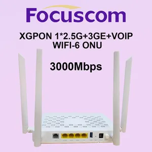 XGPON ONU WiFi 6 AX3000 Dual Band 2.5G Port VoIP High-Speed 10G PON ONT Router for FTTH Triple-Play Solution GPON ONU Focuscom FX3124X thumbnail-1