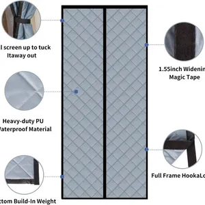 Magnetic Thermal Curtain for Winter, Thermal Doors Curtain for Doors Blocking Wind and Snow thumbnail-4