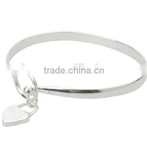 Stainless Steel Peace Bangle Customize Design Jewelry, Charming Peach Heart Bangle Bracelet thumbnail-1