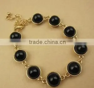 2015 Wholesale Natural Gemstone Gold Black Crystal Bead Bracelet thumbnail-2