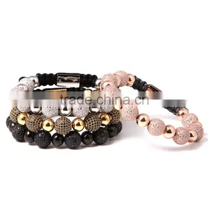 2016 Latest Model Beads Bracelet 8mm Balls Stainless Steel Fashion 18K Gold Plated Diamond Bracelet thumbnail-3