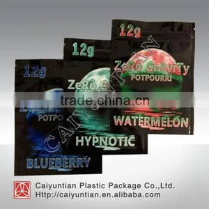 Zero Gravity Three Sides Zipper Pouch Bag/ High Quality Clean Package Bag for Herbal Incense thumbnail-3